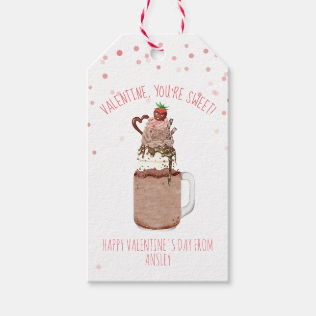 Sie sind süße Valentine Schokolade Milkshake Geschenkanhänger (Vorderseite)