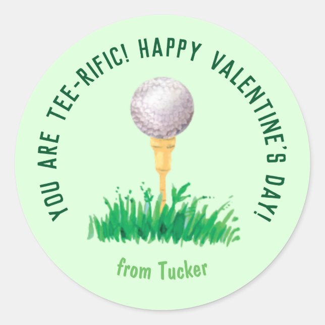 Sie sind T-Shirt-Riffe Golf Valentine Aufkleber (Vorderseite)
