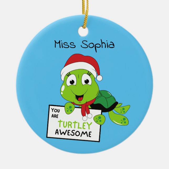 Sie sind Turtley Phantastische lustige Turtle Puns Keramik Ornament (Vorne)