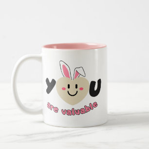 Sie sind wertvolle Motivationskunst - Süßes Herz  Zweifarbige Tasse