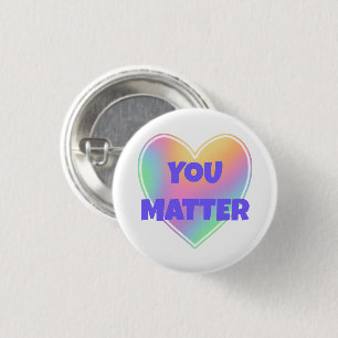 Sie sind wichtig Pastel Rainbow Heart Button