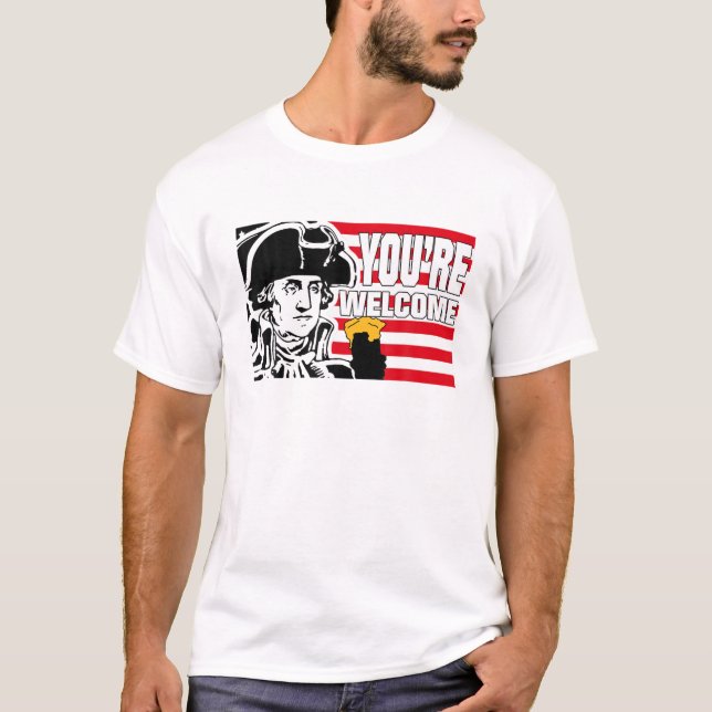Sie sind willkommen Beer 4. Juli American George W T-Shirt (Vorderseite)