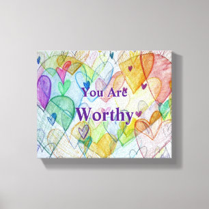 Sie sind wohlgesinnte Herzen überzogen Canvas Wall Leinwanddruck