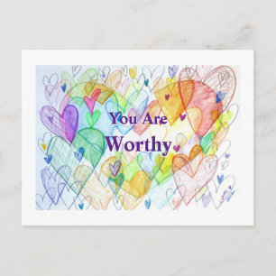 Sie sind wohltuende Rainbow Hearts Art Postkarten