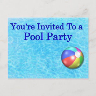 Sie sind zu einem Pool-Party eingeladen Einladungspostkarte