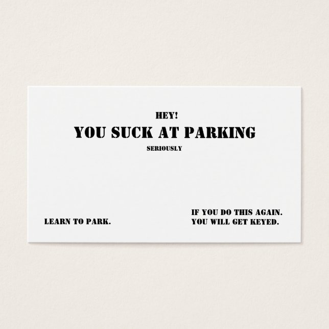 Sie Sind zum Kotzen am Parkplatz (Vorderseite)