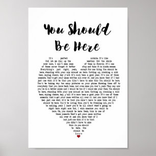 Sie sollten hier Herz Song Lyric Wall Art Print Poster