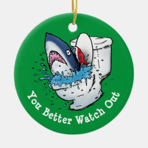 Sie sollten lieber auf die Toilettenhaie grün acht Keramik Ornament
