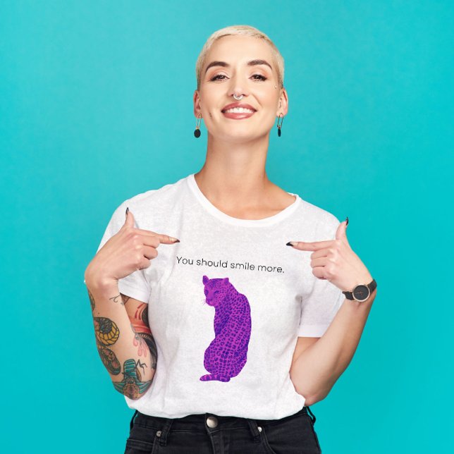 Sie sollten mehr femininen Hot Pink Leopard lächel T-Shirt (Von Creator hochgeladen)