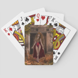 Sie spielt Karten Spielkarten