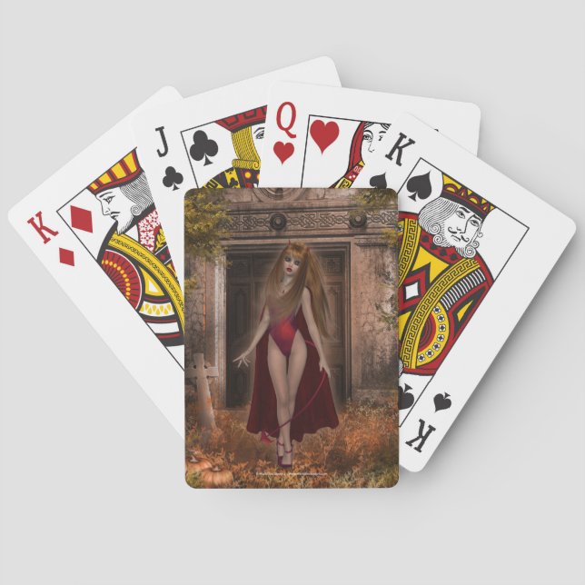 Sie spielt Karten Spielkarten (Rückseite)