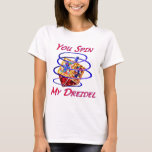 Sie spinnen mein Dreidel T-Shirt<br><div class="desc">Sie spinnen meines Dreidel T-Stücks, Karten und Knöpfe sind große Chanukah Geschenke für speziellen den jemand. Dreidel, dreidel, dreidel…</div>