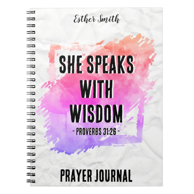 Sie spricht mit Weisheit - Custom Trendy Journal Notizblock (Vorderseite)