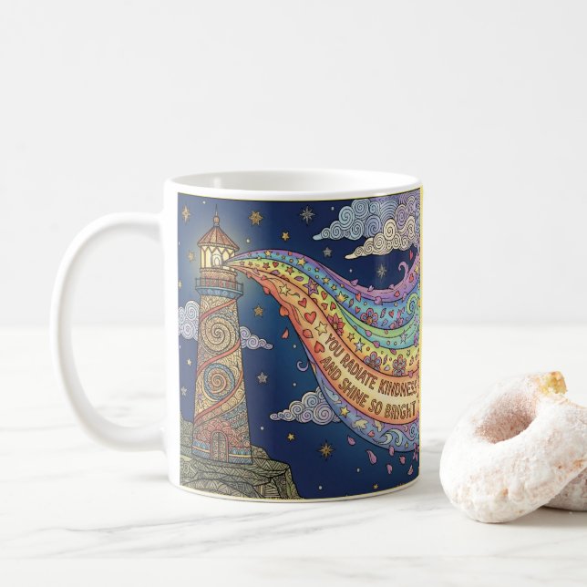 Sie strahlen Freundlichkeit Foto Kaffeetasse (Mit Donut)