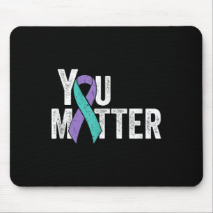 Sie - Suizidprävention Aquamarines Lila Bewusstsei Mousepad