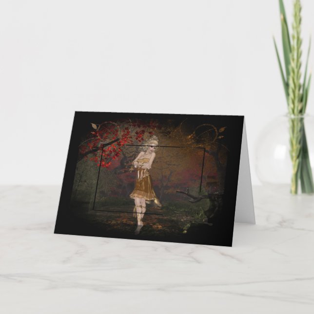 Sie tanzt in der Woods Fantasy Grußkarte Karte (Vorderseite)