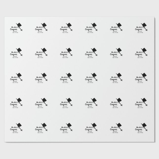 Sie tat es Glückwunsch Abschluss geben Studentenna Geschenkpapier (Flach)