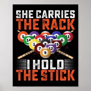 Sie trägt den Rack, den ich halte, die Tick-Billar Poster