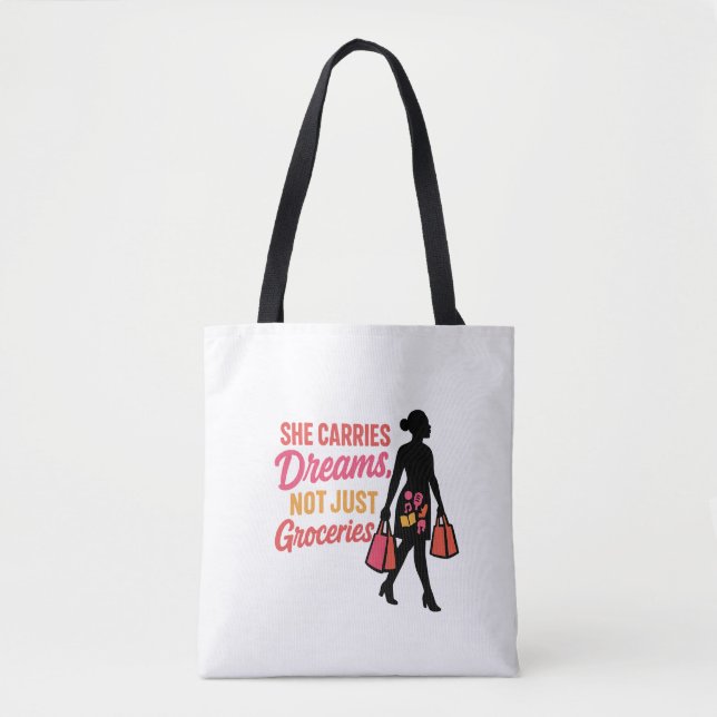 Sie trägt Träume - Inspiration für Frauen Tasche (Vorderseite)