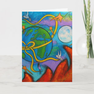 Sie träumt von der Friedensweihnachtskarte Feiertagskarte