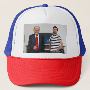 Sie treffen Präsident Donald Trump  Foto hinzufü Truckerkappe