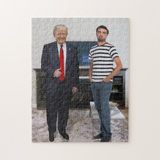 Sie treffen Präsident Donald Trump | Foto hinzufüg (Vertikal)