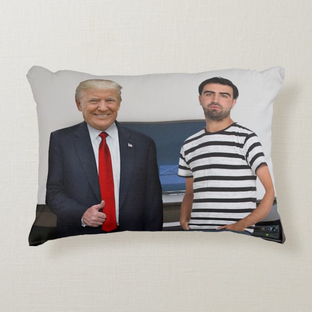 Sie treffen Präsident Donald Trump | Foto hinzufüg Dekokissen (Vorderseite)