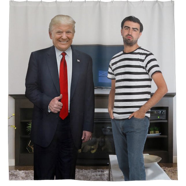 Sie treffen Präsident Donald Trump | Foto hinzufüg Duschvorhang (Vorderseite)
