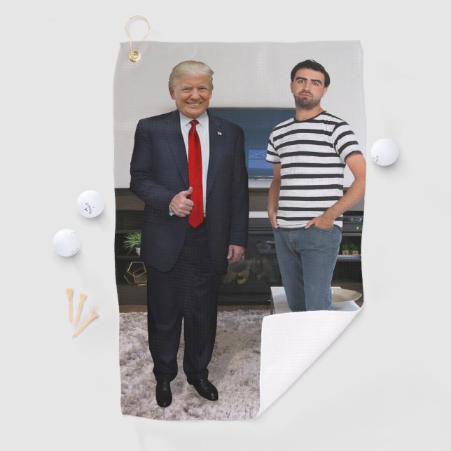 Sie treffen Präsident Donald Trump| Foto hinzufüge Golfhandtuch (Insitu)