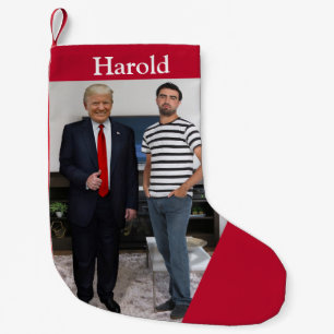 Sie treffen Präsident Donald Trump  Foto hinzufüge Kleiner Weihnachtsstrumpf