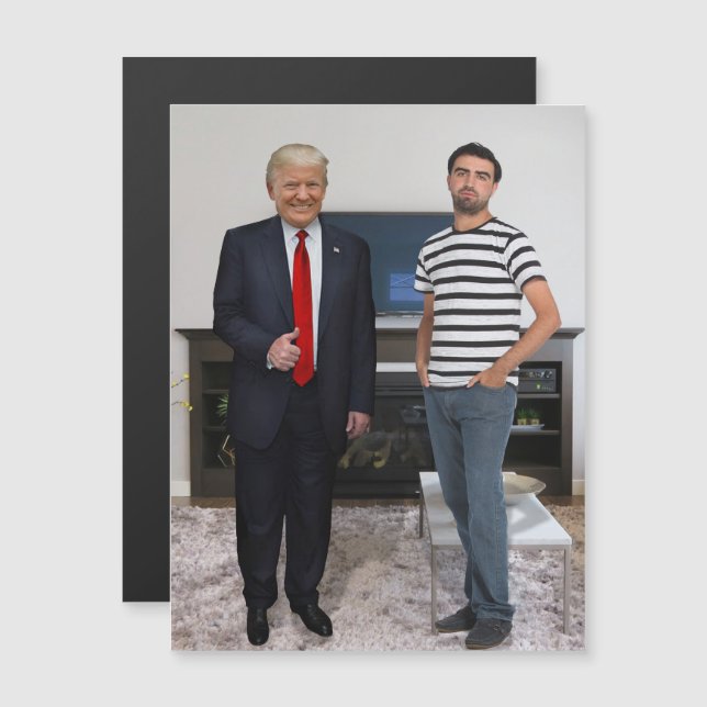 Sie treffen Präsident Donald Trump| Foto hinzufüge Magneteinladung (Vorne/Hinten)