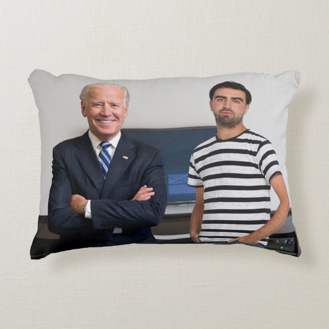 Sie treffen Präsident Joe Biden | Foto hinzufügen Dekokissen (Vorderseite)