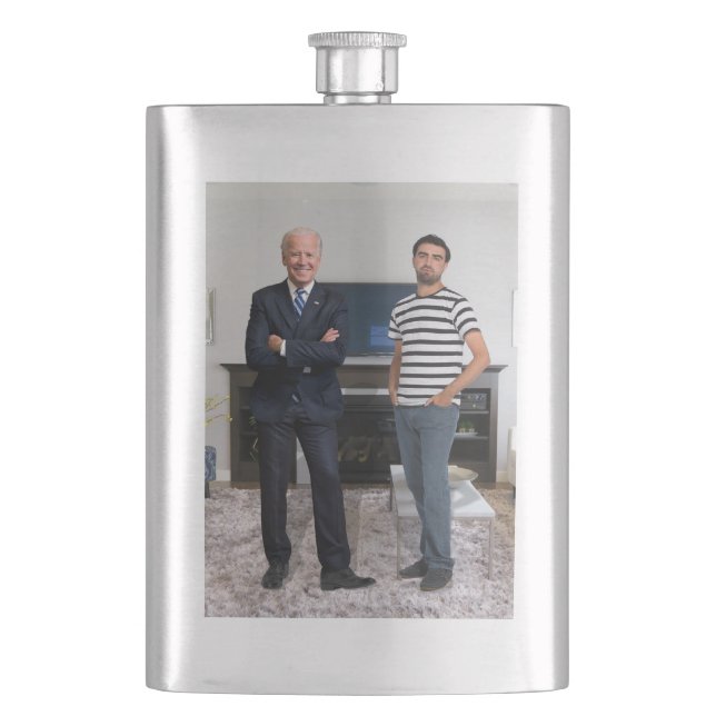 Sie treffen Präsident Joe Biden | Foto hinzufügen Flachmann (Vorderseite)