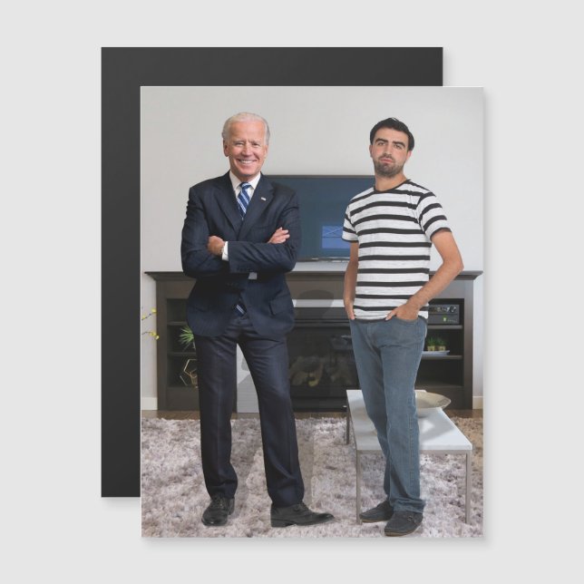 Sie treffen Präsident Joe Biden | Foto hinzufügen Magneteinladung (Vorne/Hinten)