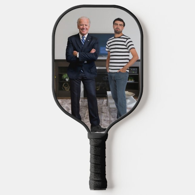 Sie treffen Präsident Joe Biden | Foto hinzufügen Pickleball Schläger (Vorderseite)