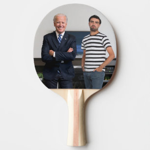 Sie treffen Präsident Joe Biden Foto hinzufügen Tischtennis Schläger