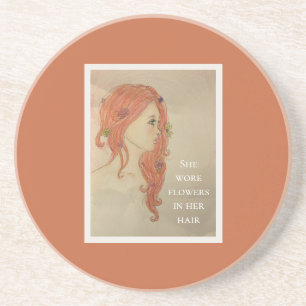 Sie trug Blumen im Haar Getränkeuntersetzer