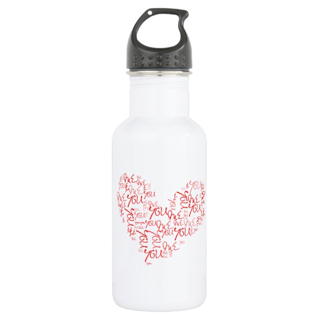 Sie u. ich - Liebe - Herz Trinkflasche (Vorderseite)