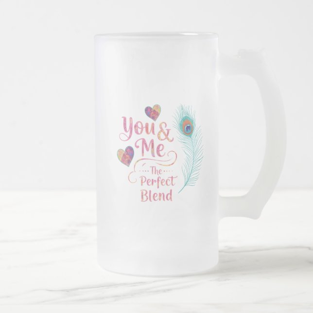 Sie und ich - die perfekte Mischung | Romantik Mattglas Bierglas (Rechts)