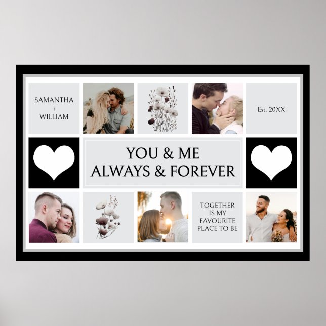 Sie und ich immer und für immer Foto Collage Poster (Vorne)
