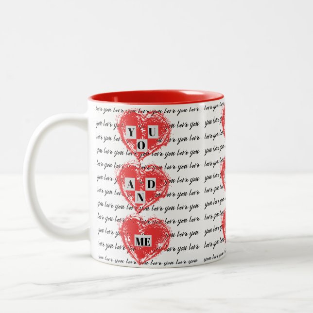 Sie und ich Liebe Sie Valentinstag Zweifarbige Tasse (Links)