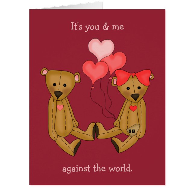 Sie und ich Teddy Bears Valentine Card (Vorderseite)