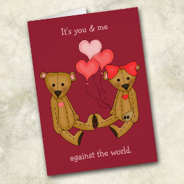 Sie und ich Teddy Bears Valentine Card