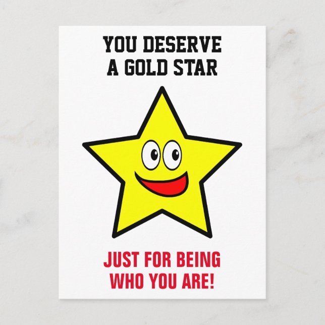 Sie verdienen eine Goldstar-Anerkennung Postkarte (Vorderseite)
