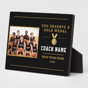Sie verdienen eine Medaille Trainer Foto Fotoplatte