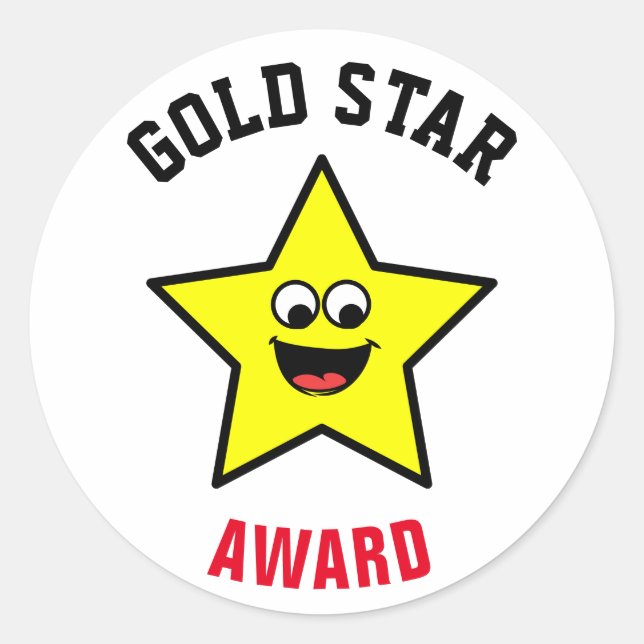 Sie verdienen einen Goldenen Stern | Preisträger Runder Aufkleber (Vorderseite)