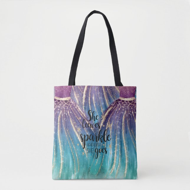 Sie Verlasse ein kleines Sparkle-Meerjungfrau-Glit Tasche (Vorderseite)