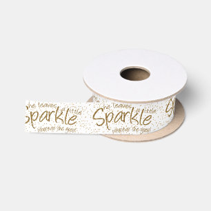 Sie Verlasse ein wenig Sparkle in Weiß und Gold Satinband