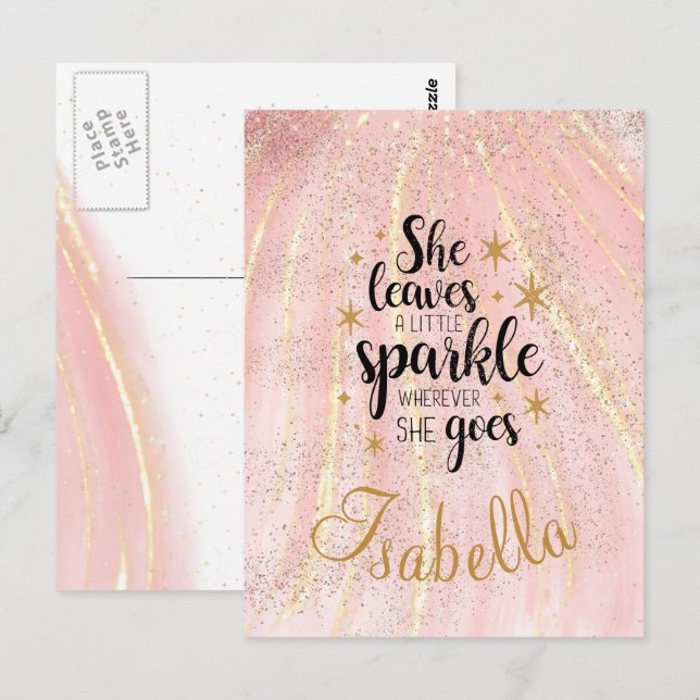 Sie Verlasse ein wenig spärlichen Luxus Personalis Postkarte (Vorne/Hinten)