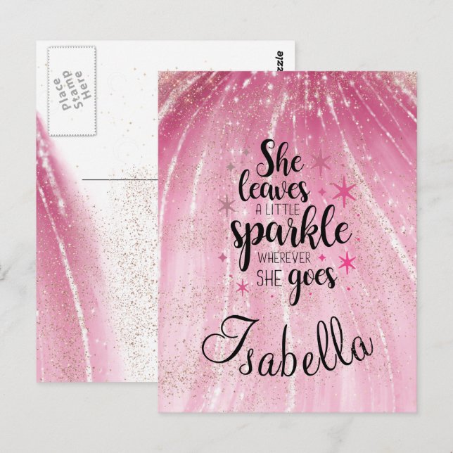 Sie Verlasse ein wenig spärlichen Luxus Personalis Postkarte (Vorne/Hinten)
